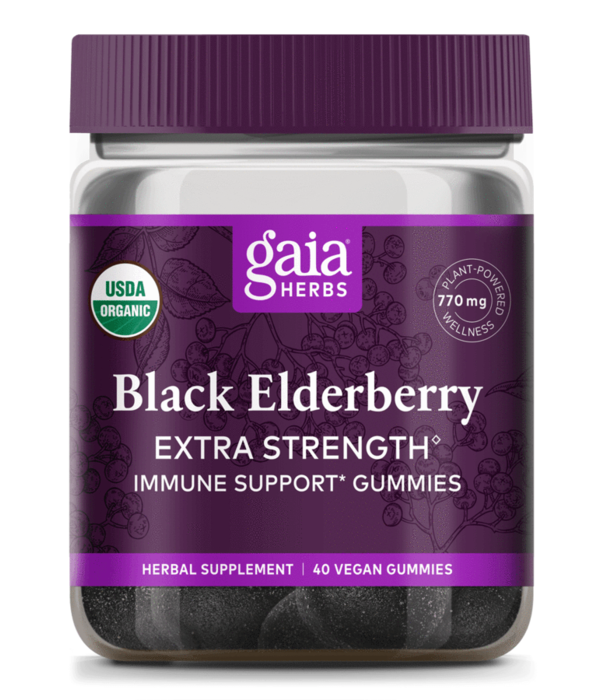 GAIA HERBS Gaia Black Elderberry Extra Strength Gummies, 80ct