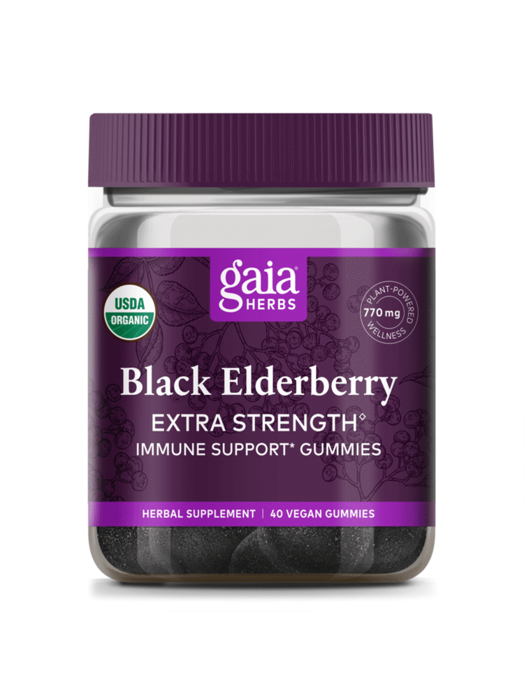 GAIA HERBS Gaia Black Elderberry Extra Strength Gummies, 80ct