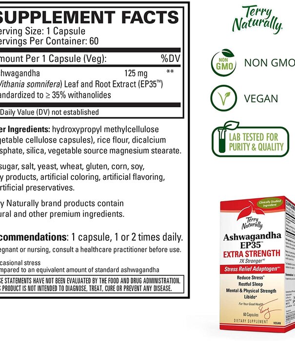 TERRY NATURALLY Terry Naturally Ashwagandha EP35 Extra Strength, 60cp.