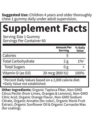 Garden of Life GoL Kids Organic Vitamin D3 Orange Gummies, 60ct - b