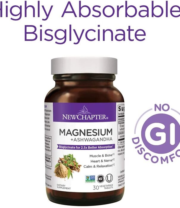 NEW CHAPTER New Chapter Magnesium + Ashwagandha, 30ct