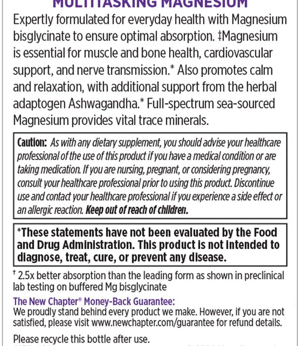 NEW CHAPTER New Chapter Magnesium + Ashwagandha, 30ct