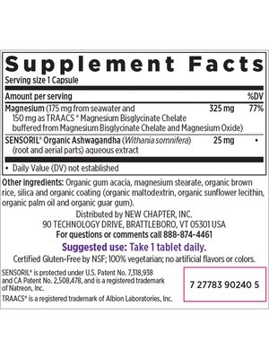 NEW CHAPTER New Chapter Magnesium + Ashwagandha, 30ct