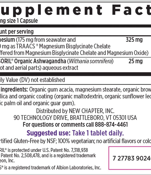 NEW CHAPTER New Chapter Magnesium + Ashwagandha, 30ct
