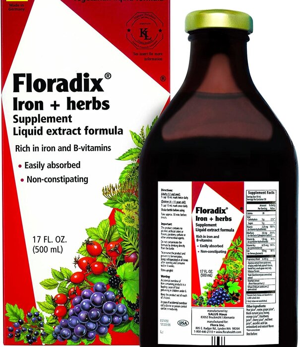 Flora Flora Floradix Iron & Herbs, Vegetarian, 17oz.