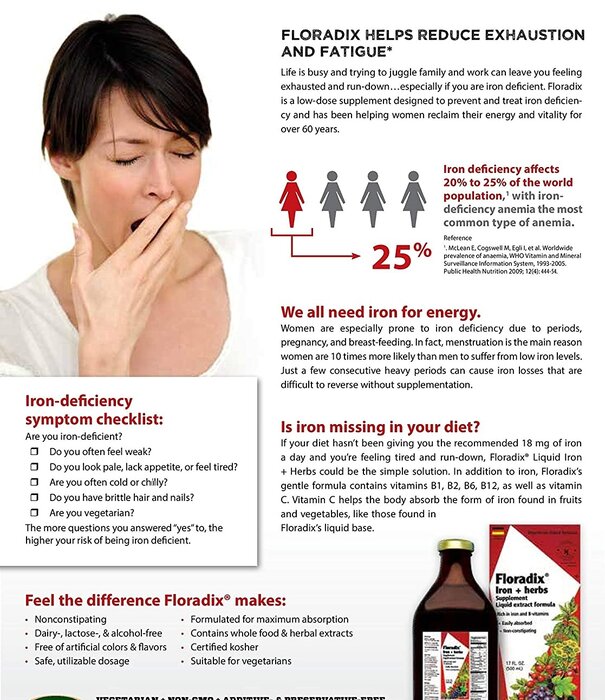 Flora Flora Floradix Iron & Herbs, Vegetarian, 17oz.