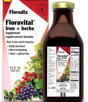 Flora Floradix Iron & Herb, Vegetarian, 8.5oz. **