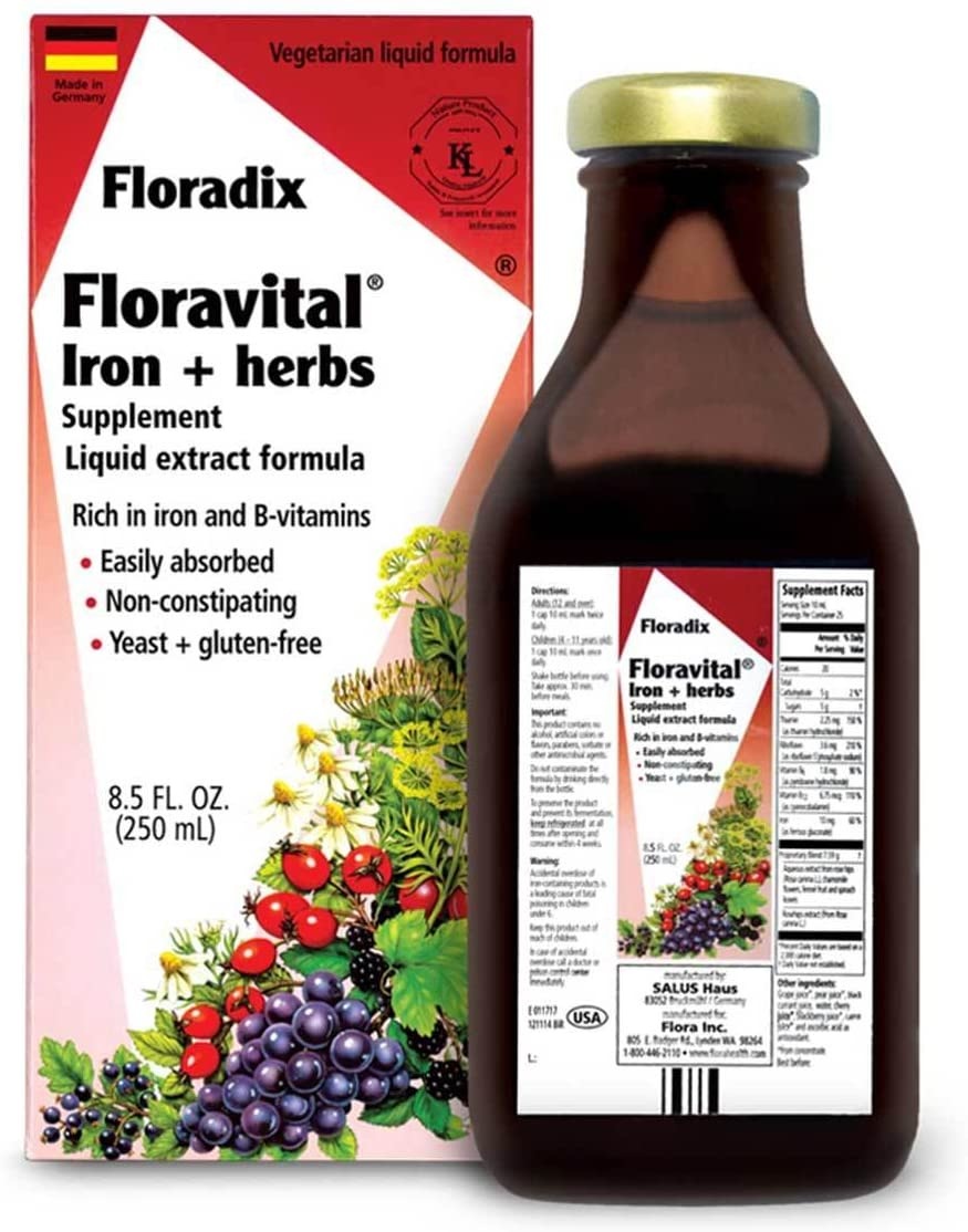 Flora Floradix Iron & Herbs 8.5oz. Nuts 'n Berries Healthy Market