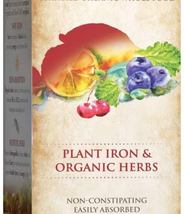 Garden of Life GoL myKIND Organics Plant-Sourced Iron+Herbs (Cran-Lime), 8oz.