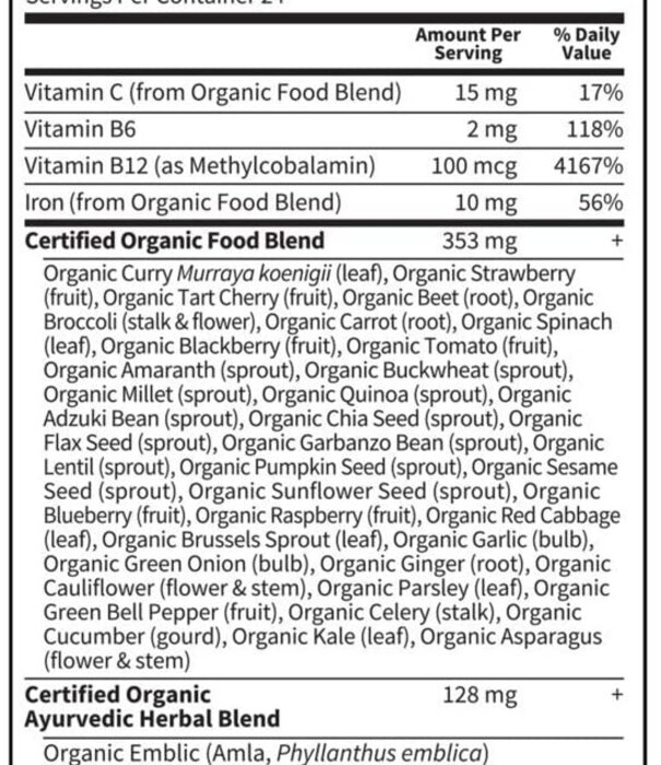 Garden of Life GoL myKIND Organics Plant-Sourced Iron+Herbs (Cran-Lime), 8oz.