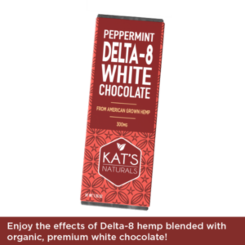 KAT'S NATURALS Kat's Naturals D8 Edible White Chocolate Bar, 300mg