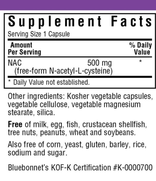 Bluebonnet Bluebonnet NAC 500mg, 90vc