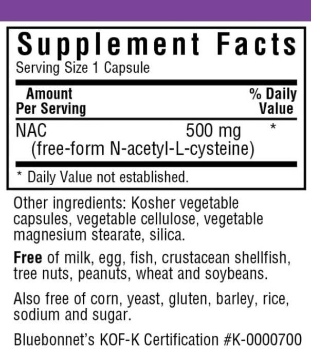 Bluebonnet Bluebonnet NAC 500mg, 60vc