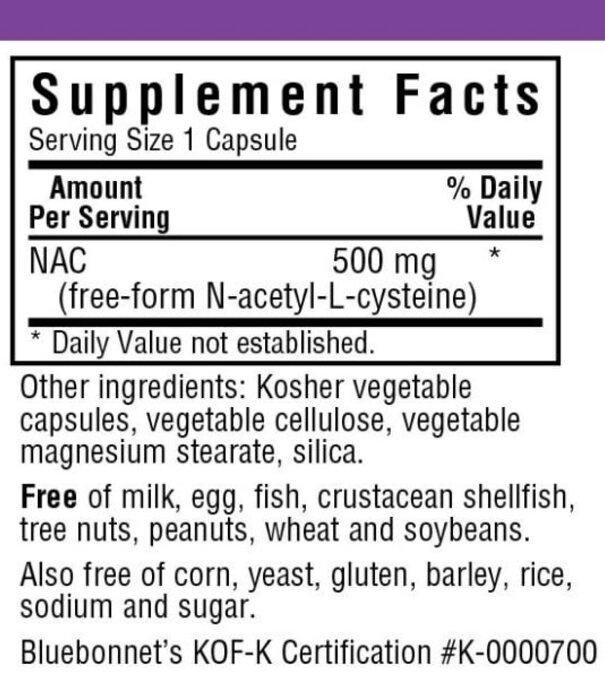 Bluebonnet Bluebonnet NAC 500mg, 30vc