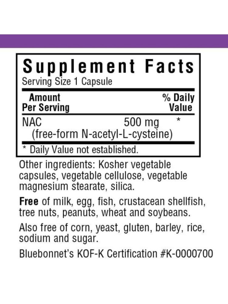 Bluebonnet Bluebonnet NAC 500mg, 30vc