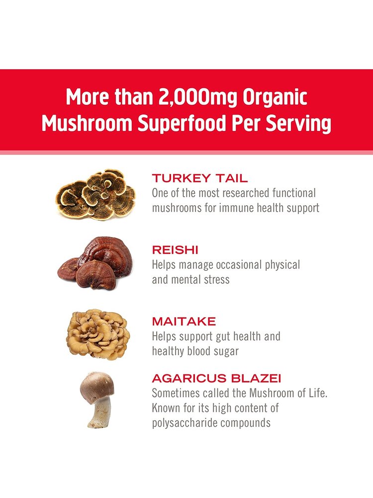OM Mushroom Om Mushroom Drink Mix, Immune+ Mushroom Superfood, 112g - b