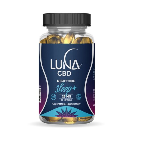 LUNA CBD Luna Nighttime SLEEP+, 25mg, 30sg (formerly Luna Original Softgels)