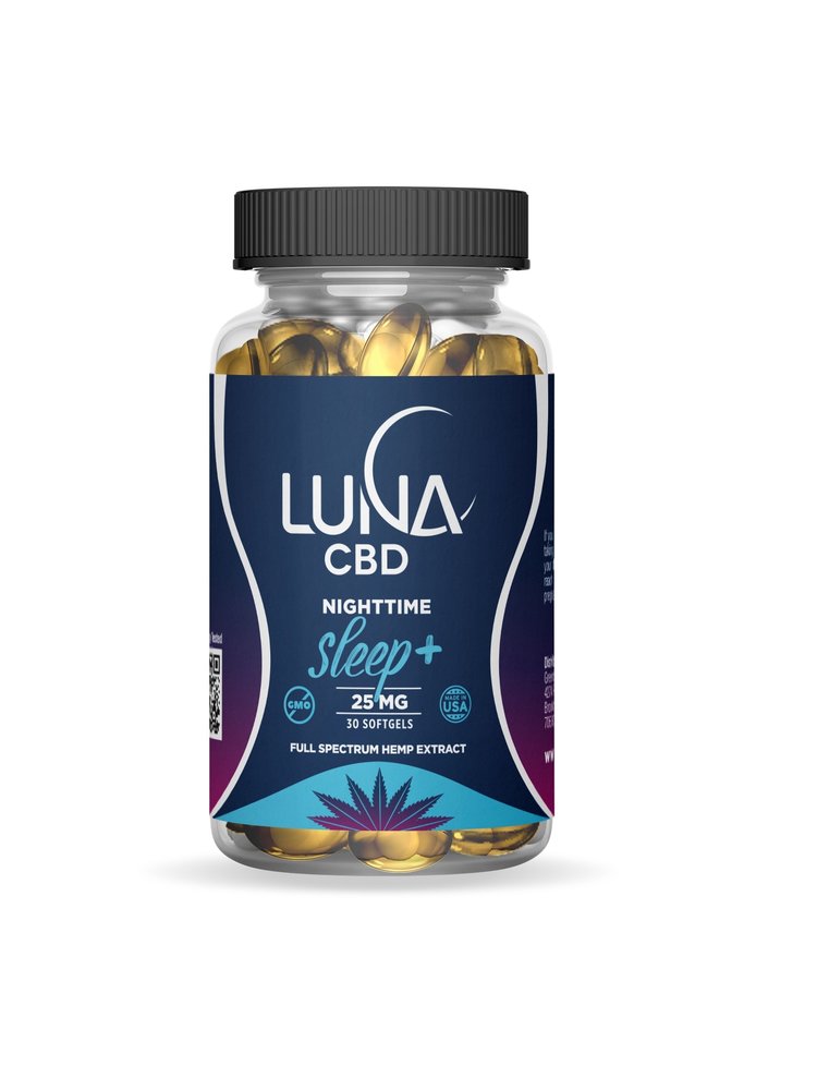 LUNA CBD Luna Nighttime SLEEP+, 25mg, 30sg (formerly Luna Original Softgels)