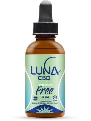 LUNA CBD Luna Everyday FREE, 1oz. (formerly Luna THC free oil)