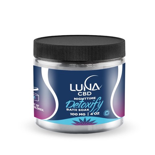 LUNA CBD Luna Nighttime DETOXIFY Bath Soak 100mg, 4oz LUNA CBD Luna Nighttime DETOXIFY Bath Soak 100mg, 4oz