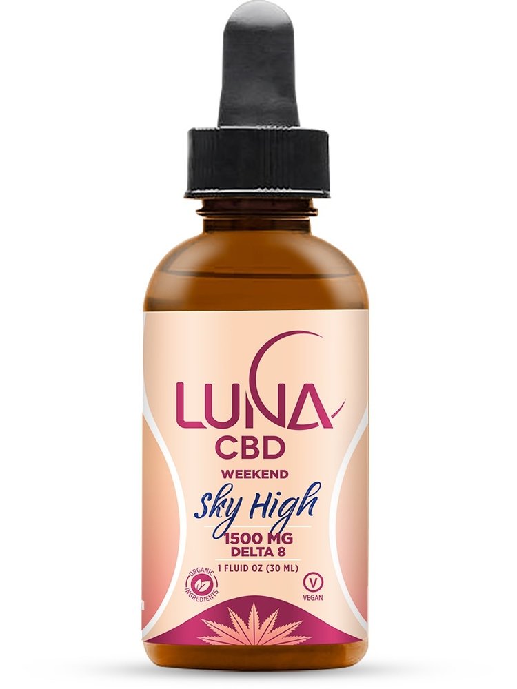 LUNA CBD Luna Weekend SKY HIGH D8 Tincture, 1500mg, 1oz