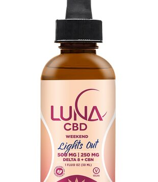 Luna Weekend LIGHTS OUT D8 + CBN Tincture, 500mg:250mg, 1oz