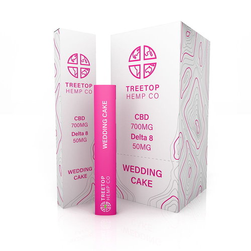 Treetop Hemp Treetop Hemp, D8 +CBD Disposable Vape, Wedding Cake, 1 gram, 700mg CBD:50mg D8 Treetop Hemp Treetop Hemp, D8 +CBD Disposable Vape, Wedding Cake, 1 gram, 700mg CBD:50mg D8