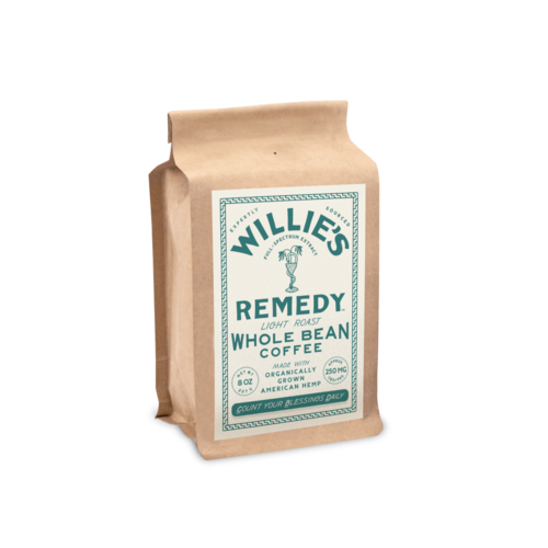 Willie's Remedy Willie's Remedy Light Roast Whole Bean Hemp Coffee, 8oz Willie's Remedy Willie's Remedy Light Roast Whole Bean Hemp Coffee, 8oz