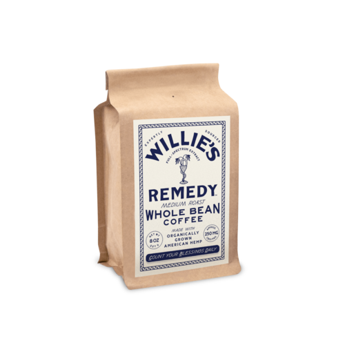 Willie's Remedy Willie's Remedy Medium Roast Whole Bean Hemp Coffee, 8oz Willie's Remedy Willie's Remedy Medium Roast Whole Bean Hemp Coffee, 8oz