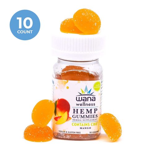 Wana Wellness Wana Wellness CBD Gummies, Mango, 20mg, 10ct Wana Wellness Wana Wellness CBD Gummies, Mango, 20mg, 10ct