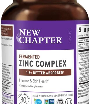New Chapter Fermented Zinc Complex, 30t