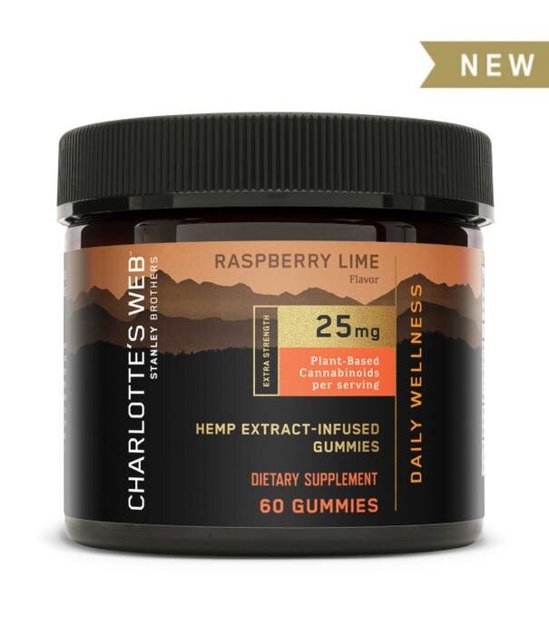 CHARLOTTE'S WEB Charlotte's Web Daily Wellness Gummies 25mg , Raspberry Lime, 60ct