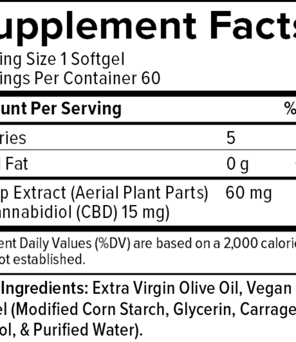 PLUS CBD PlusCBD Extra Strength Formula Softgels, 15mg, 60sg
