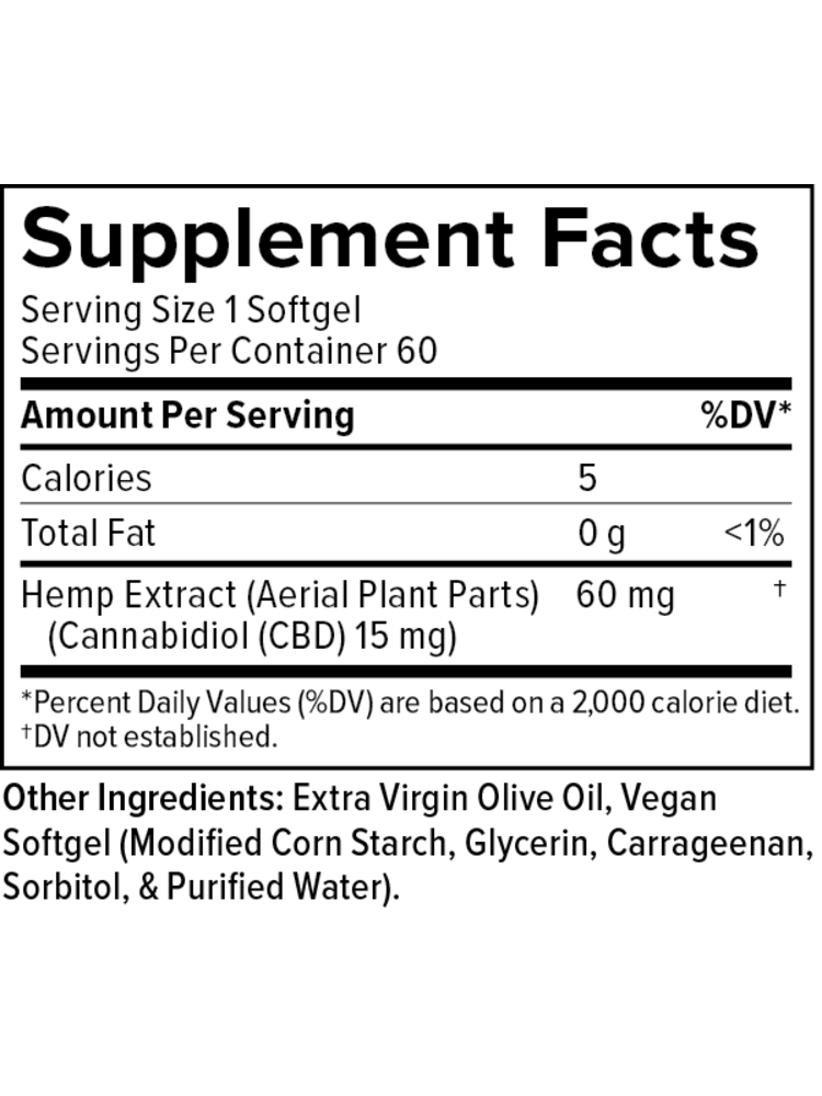 PLUS CBD PlusCBD Extra Strength Formula Softgels, 15mg, 60sg