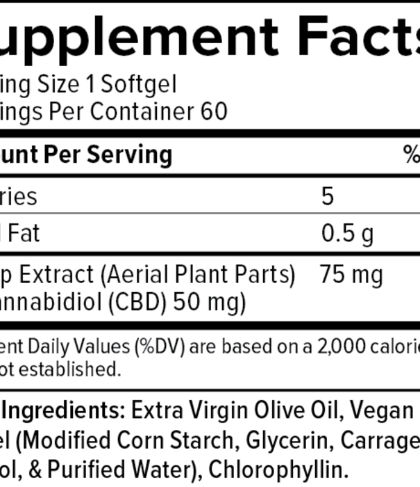 PLUS CBD PlusCBD Maximum Strength Formula Softgels, 50mg, 60sg