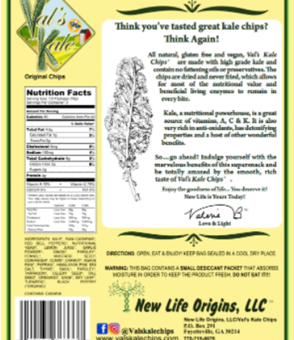 Val's Kale Chips Val's Kale Chips, Original, 2oz.