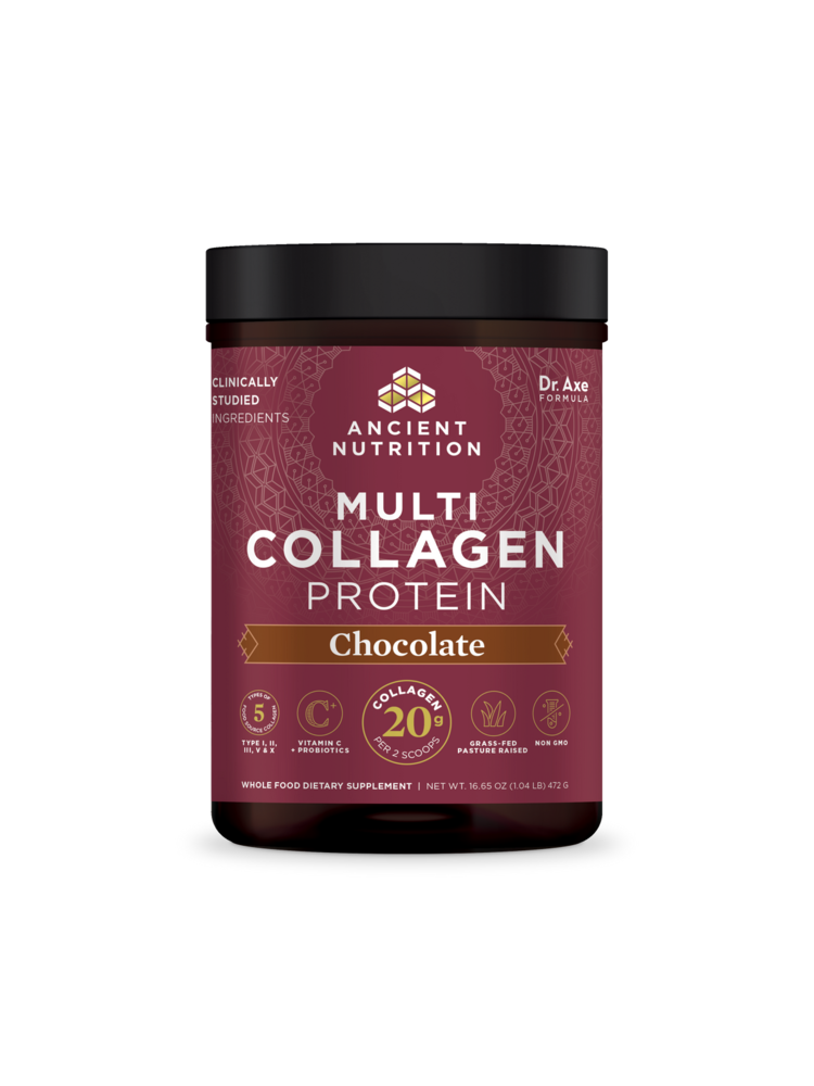 Ancient Nutrition Ancient Nutrition Protein, Multi Collagen, Chocolate, 525g. - BOGO