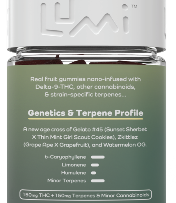 Lumi Watermelon Sorbet D9 Gummies, 30ct