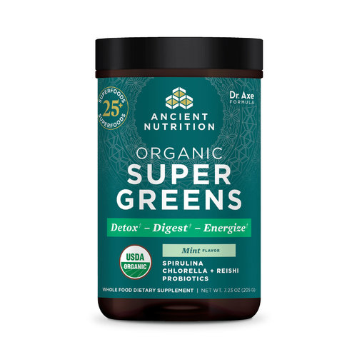 Ancient Nutrition Ancient Nutrition Super Greens, Mint, Organic, 205g. Ancient Nutrition Ancient Nutrition Super Greens, Mint, Organic, 205g.