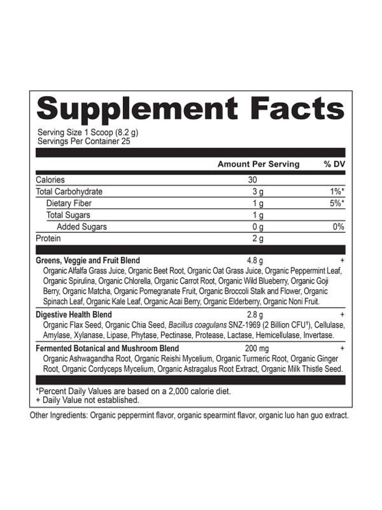 Ancient Nutrition Ancient Nutrition Supergreens, Mint, Organic, 205g.