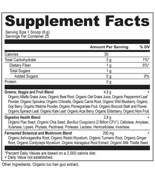 Ancient Nutrition Ancient Nutrition Organic Super Greens, Unflavored, 25srv