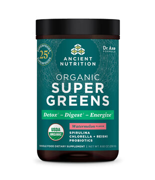Ancient Nutrition Super Greens, Watermelon, Organic, 250g.