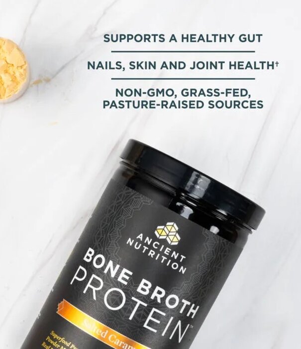 Ancient Nutrition Ancient Nutrition Bone Broth Protein, Salted Caramel,  20srv