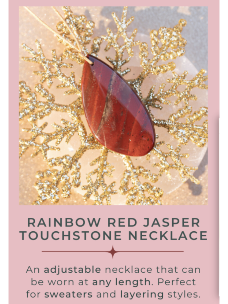 SoulKu Touchstone Rainbow Red Jasper Necklace