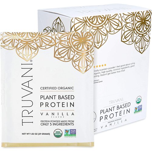 Truvani Vanilla Plant Protein Powder, Box of 10