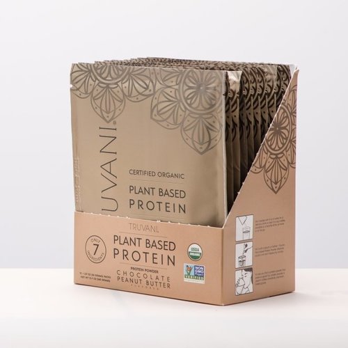 Truvani Peanut Butter Chocolate Plant Protein Powder, Box of 10