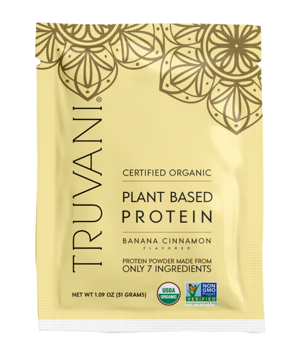 Truvani Banana Cinnamon Plant Protein Powder, Box of 10