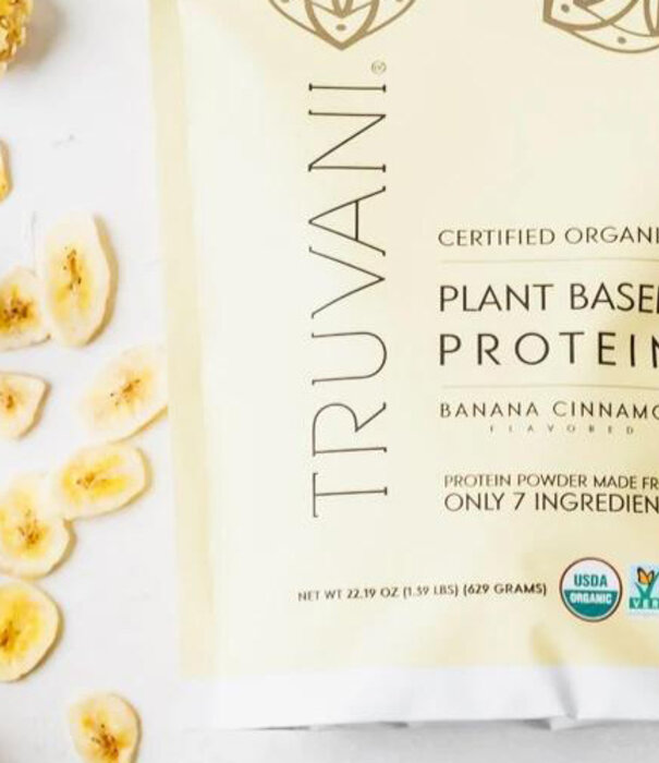 Truvani Banana Cinnamon Plant Protein Powder, 22.19oz.