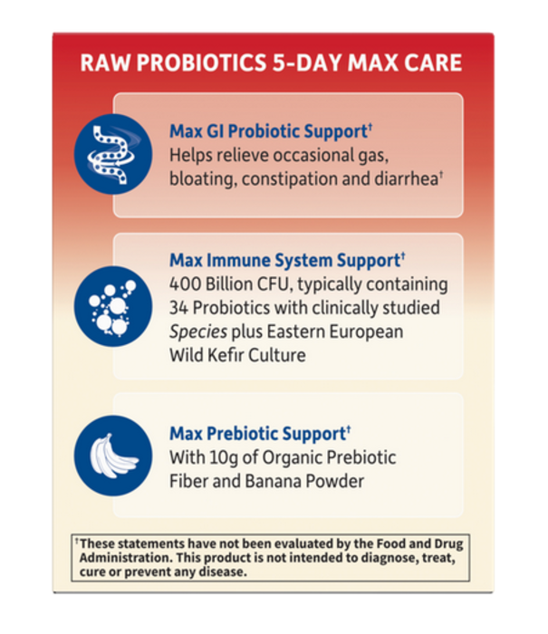 GoL RAW Probiotics 5 Day Max Care, Refrig
