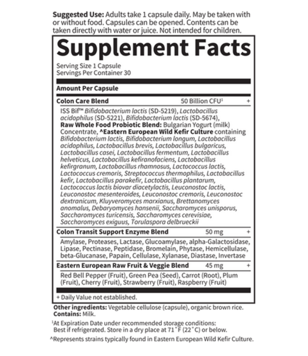 GoL Raw Probiotics Colon Care, Refrig, 30cp